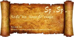 Szőke Szerénusz névjegykártya